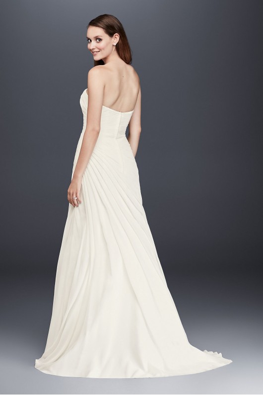 Crinkle Chiffon Wedding Dress with Draping  Collection V3540