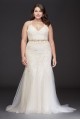 Cross-Back Chantilly Lace Plus Size Wedding Dress Melissa Sweet 8MS251198