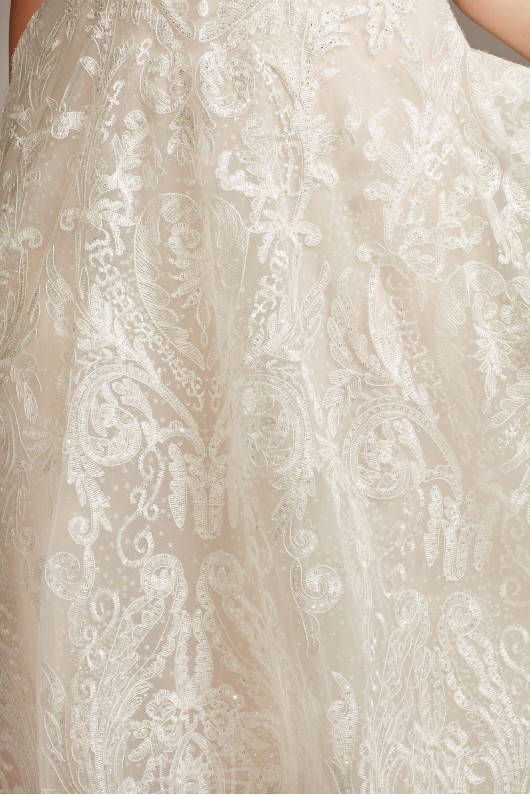 Crystal Bead Double Strap Plus Size Wedding Dress  9SWG840