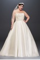 Crystal Encrusted Mikado Plus Size Wedding Dress  8CWG791