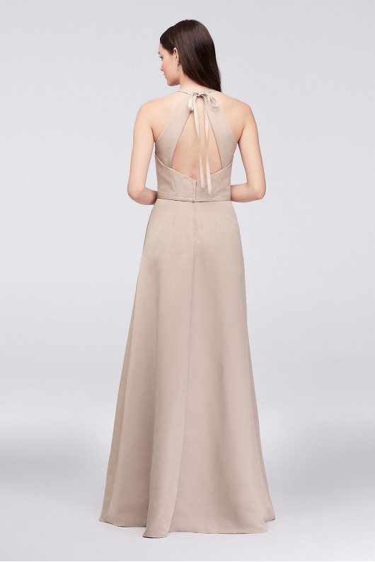 Crystal Necklace Faille A-Line Bridesmaid Dress  OC290034