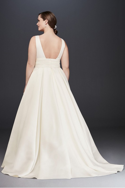 Cummerbund Satin Plus Size Wedding Dress  Collection 4XL9V3848