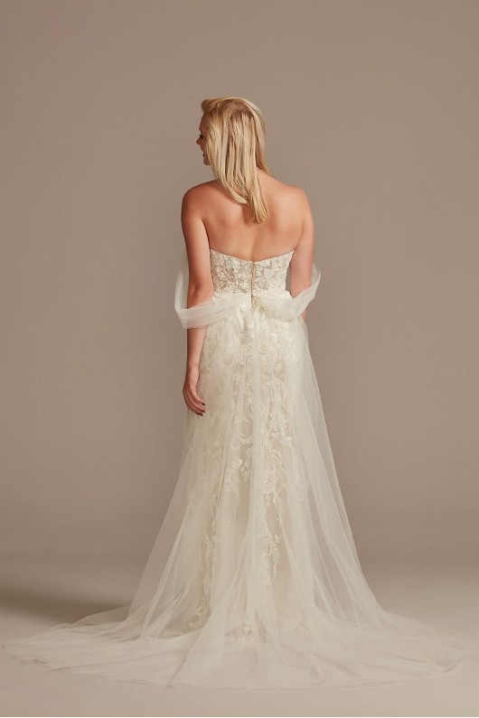 Detachable Sleeves and Train Tall Wedding Dress  4XLLSSWG881