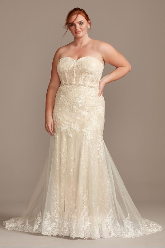 Embellished Lace Corset Tall Plus Wedding Dress Melissa Sweet 4XL8MS251207