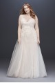 Embroidered Floral Tulle Plus Size Wedding Dress Melissa Sweet 8MS251197