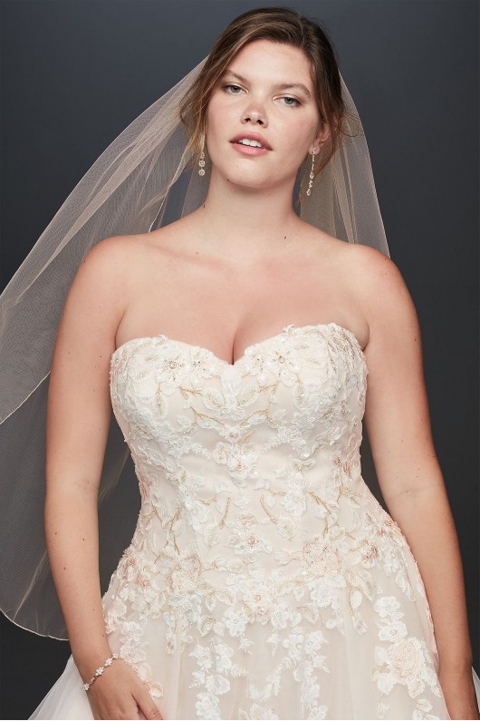 Embroidered Lace Applique Plus Size Wedding Dress  Collection 9V3902