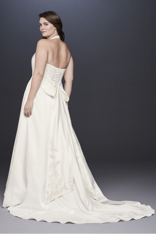 Embroidered Lace Satin Plus Size Wedding Dress  Collection 9OP1356