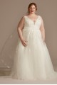 Embroidered Tall Plus Tulle Skirt Wedding Dress  4XL8CWG888