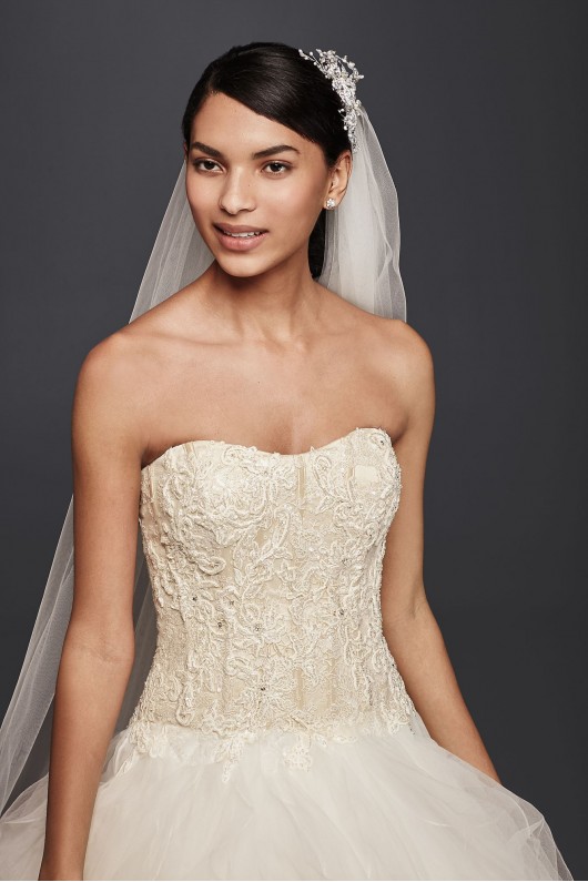 Extra Length Organza Ruffle Skirt Wedding Dress  4XLCWG568