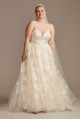 Floral Applique Bead Strap Plus Size Wedding Dress  8CWG879