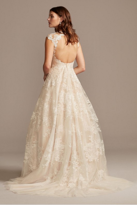 Floral Applique Point DEsprit Tulle Wedding Dress  Collection WG3980