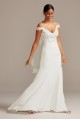 Floral Applique Sheer Bodice Crepe Wedding Dress  Collection WG3977