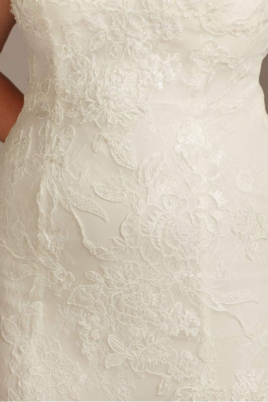 Floral Applique Spaghetti Plus Size Wedding Dress  Collection 9WG3981