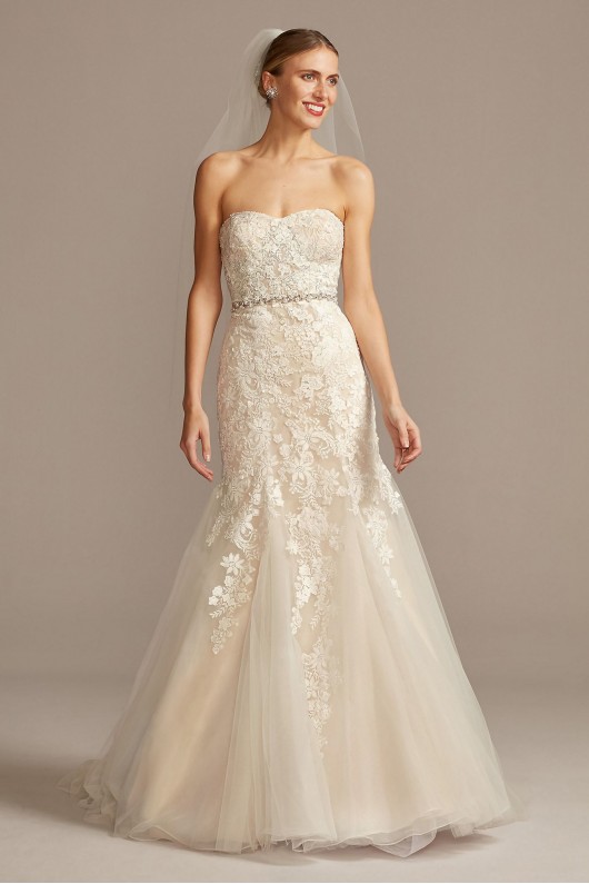 Floral Beaded Lace and Tulle Mermaid Wedding Dress  Collection WG3964