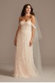 Floral Beaded Wedding Dress with Removable Sleeves Melissa Sweet MS251234