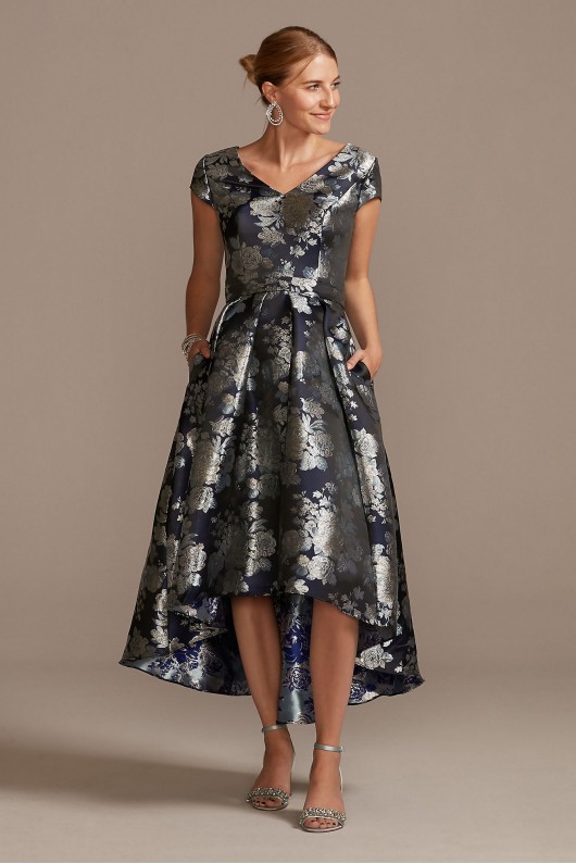 Floral Brocade High-Low A-Line Dress  VCRS1482