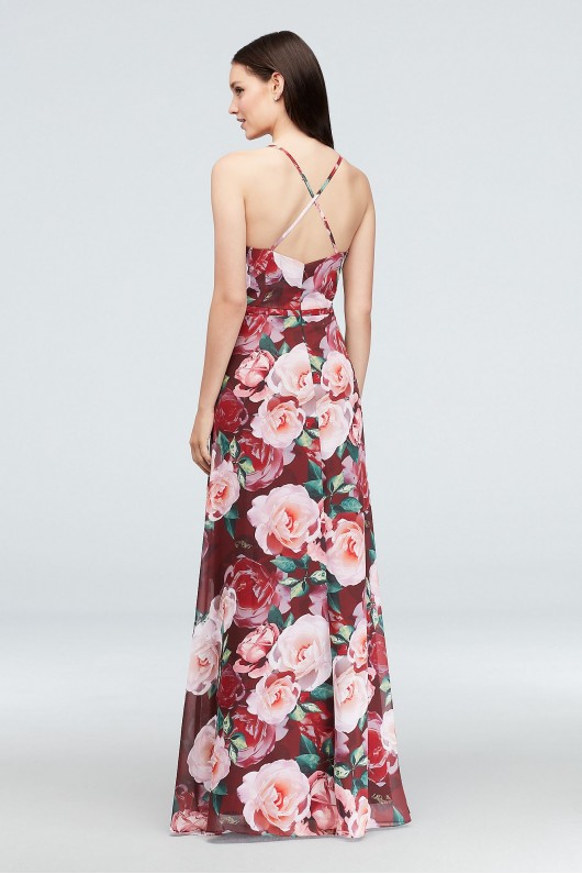 Floral Chiffon Wrap Dress with Cascading Ruffle Cachet 59588D