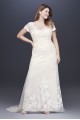 Floral Illusion Cap Sleeve Plus Size Wedding Dress Melissa Sweet 8MS251199