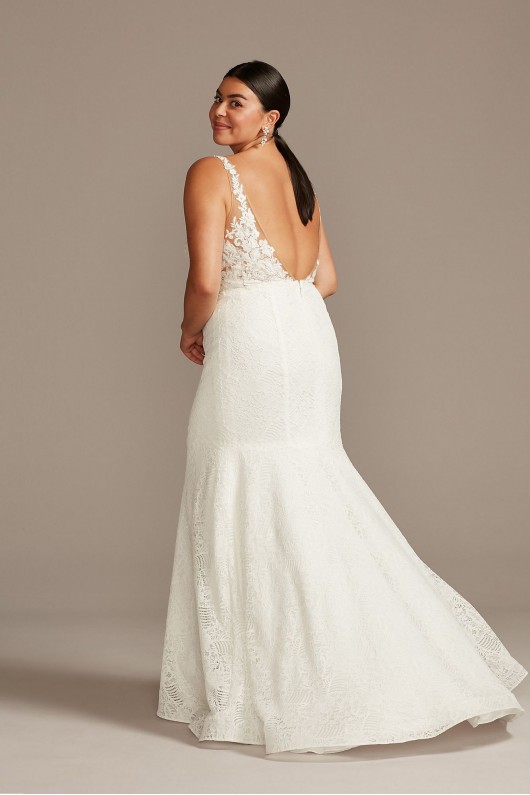 Floral Illusion V-Back Plus Size Wedding Dress Melissa Sweet 8MS251211