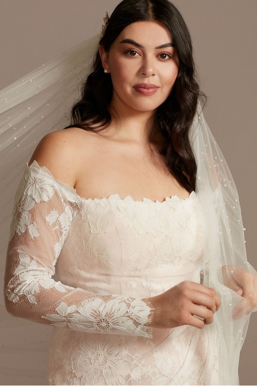 Floral Lace Long Sleeve Plus Size Wedding Dress Melissa Sweet 8MS161225