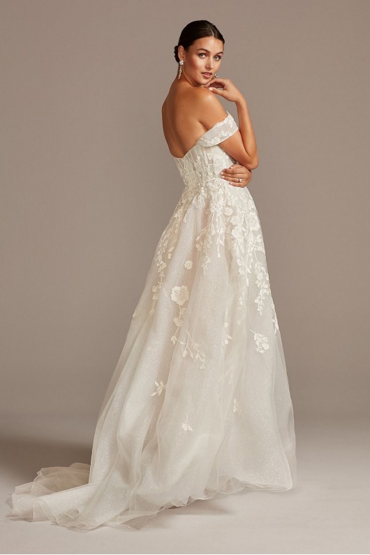 Floral Petite Wedding Dress with Removable Sleeves  7SWG834
