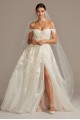 Floral Tall Wedding Dress with Removable Sleeves  4XLSWG834