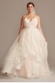 Floral and Tulle Layered Plus Size Wedding Dress  Collection 9WG3975