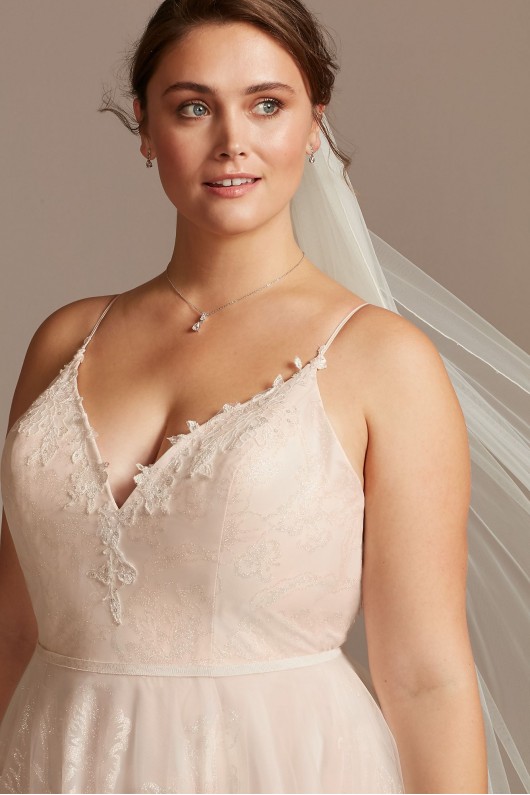 Floral and Tulle Layered Plus Size Wedding Dress  Collection 9WG3975