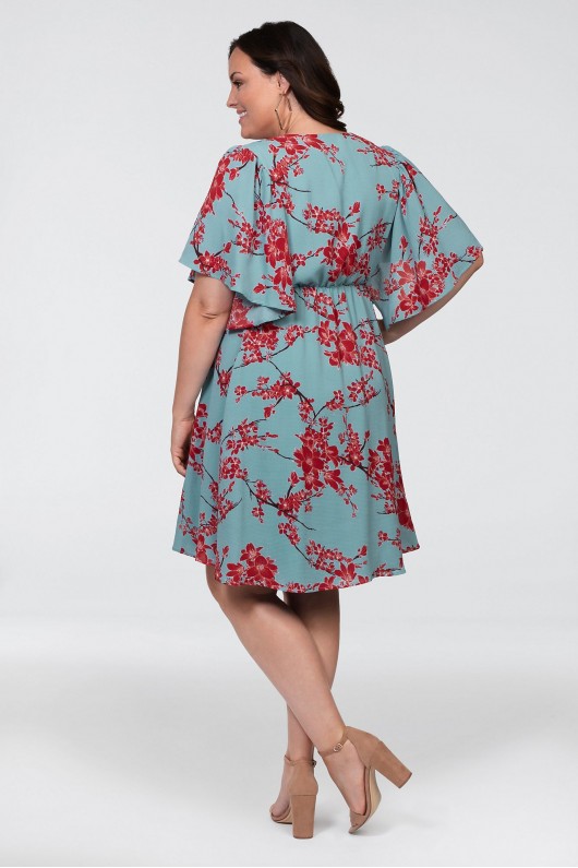 Florence Flutter Sleeve Plus Size Dress Kiyonna 12191302