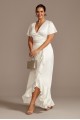 Flutter Sleeve Satin Plus Size Dress with Ruffle DB Studio 9SDWG0825