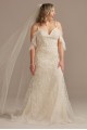 Flutter Sleeve Tulle Wedding Dress with 3D Florals Melissa Sweet MS251244