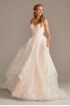 Glitter Floral and Tulle Layered Wedding Dress  Collection WG3975