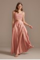 Glitter Lace Crop Top and Satin Split Skirt Set Sequin Hearts 6731ZJ8S
