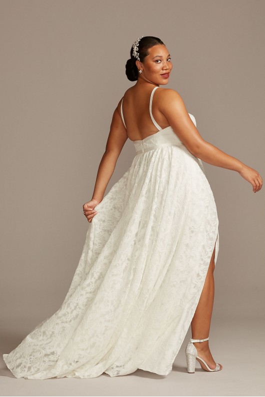 Grosgrain Banded Lace Plus Size Wedding Dress Melissa Sweet 8MS161213