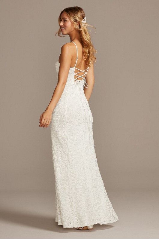 Halter Keyhole Lace Dress with Lace-Up Back DB Studio 650711