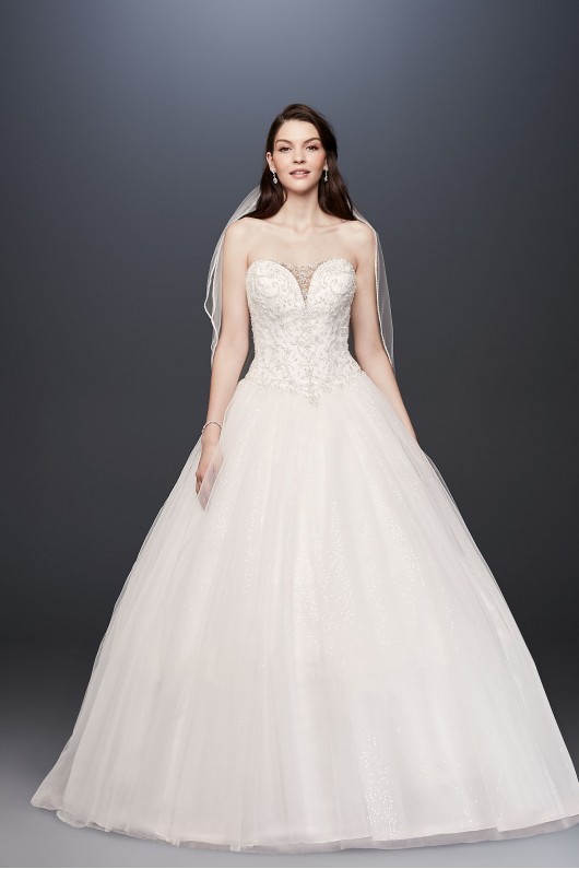 Hand-Beaded Illusion Bodice  Wedding Dress  Collection 4XLV3849