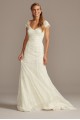 Hand Beaded Lace Cap Sleeve Petite Wedding Dress Melissa Sweet 7MS251206