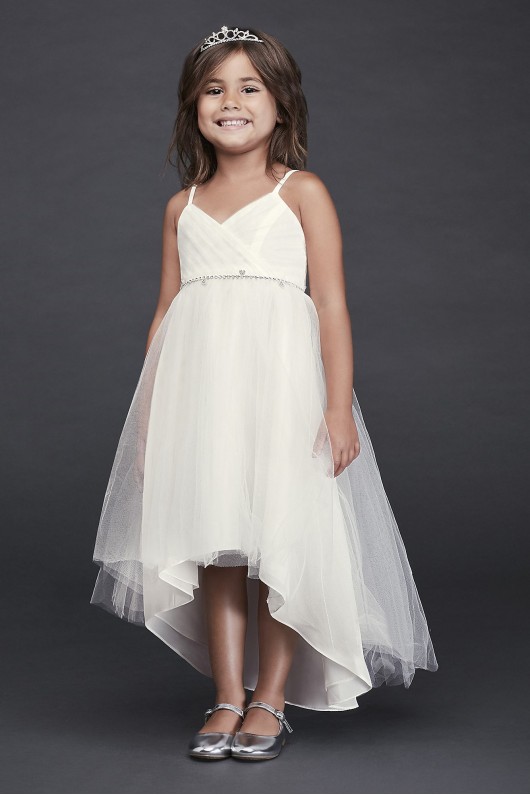 High-Low Tulle Flower Girl Dress with Crystal Belt  OP252