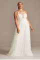 High Neck Lace Godet Plus Size Wedding Dress Melissa Sweet 8MS251208
