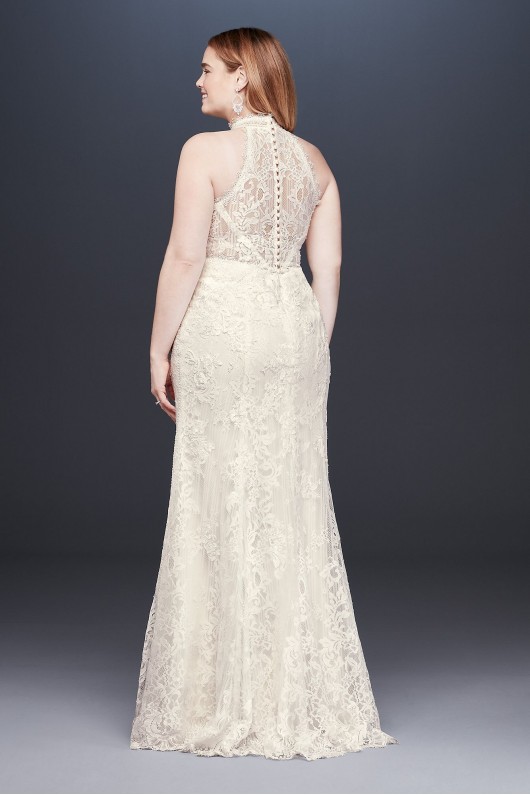 High-Neck Lace Halter Plus Size Wedding Dress Melissa Sweet 4XL8MS251192