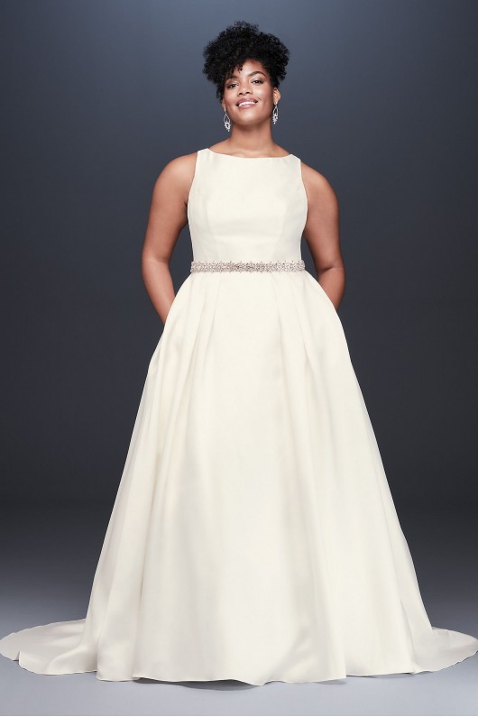 High-Neck Mikado Plus Size Ball Gown Wedding Dress  Collection 9WG3879