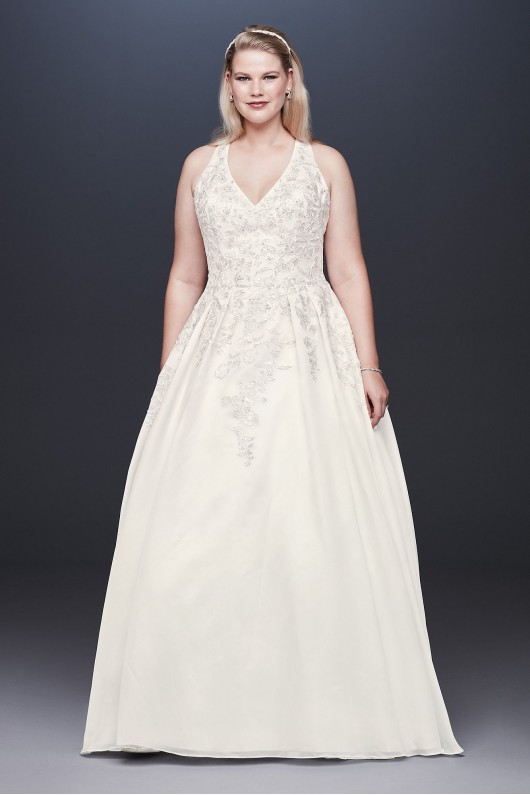 Illusion Back Organza Plus Size Wedding Dress  Collection 9WG3936