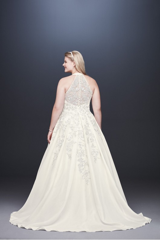 Illusion Back Organza Plus Size Wedding Dress  Collection 9WG3936