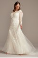 Illusion Beaded Floral Plus Size  Wedding Dress  8CWG844
