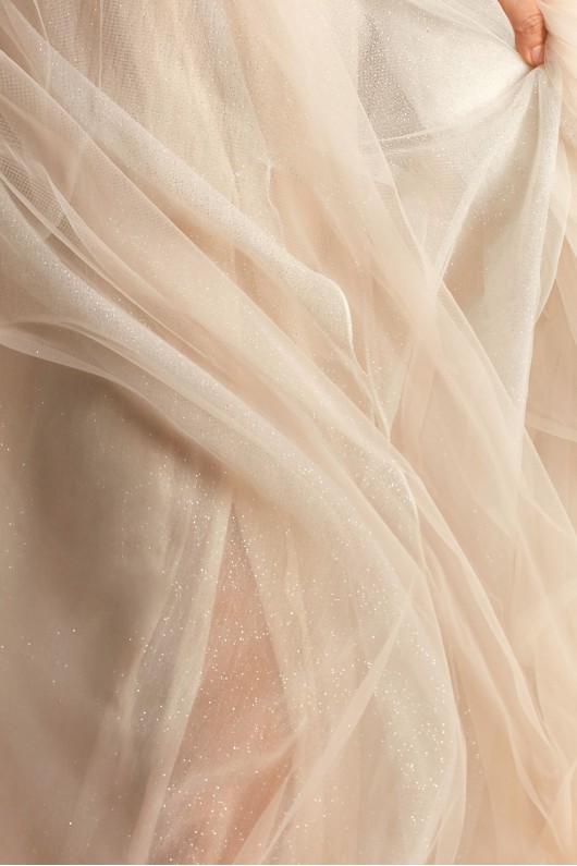 Illusion Cap Sleeve Lace Appliqued Wedding Dress  SWG862