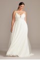 Illusion Deep-V Spaghetti Plus Size Wedding Dress  Collection 9WG3985