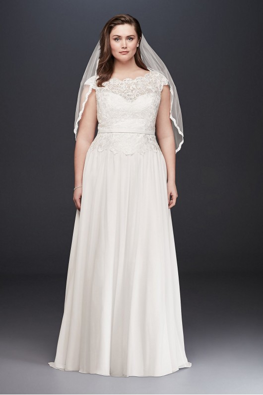Illusion Lace and Chiffon Plus Size Wedding Dress  Collection 9WG3851