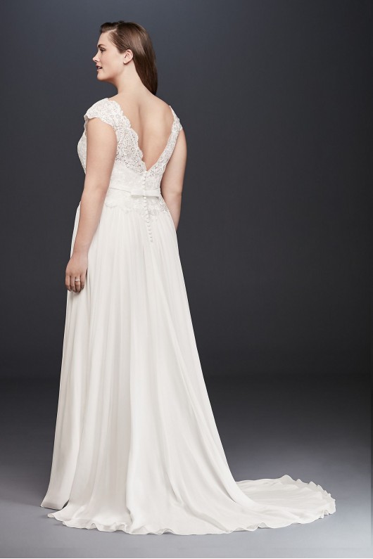 Illusion Lace and Chiffon Plus Size Wedding Dress  Collection 9WG3851