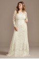 Illusion Long Sleeve Bead Plus Size Wedding Dress Melissa Sweet 8MS251222