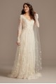 Illusion Long Sleeve Chantilly Lace Wedding Dress Melissa Sweet MS251227